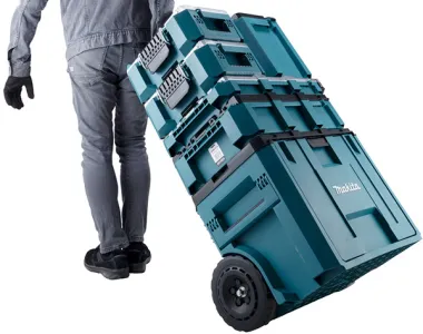 Makita MakTrak Compact Tool Box Stack with Rolling Tool Box Base