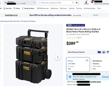 Dewalt ToughSystem Tool Box at Lowes for Holiday 2026 Tool Deals Season